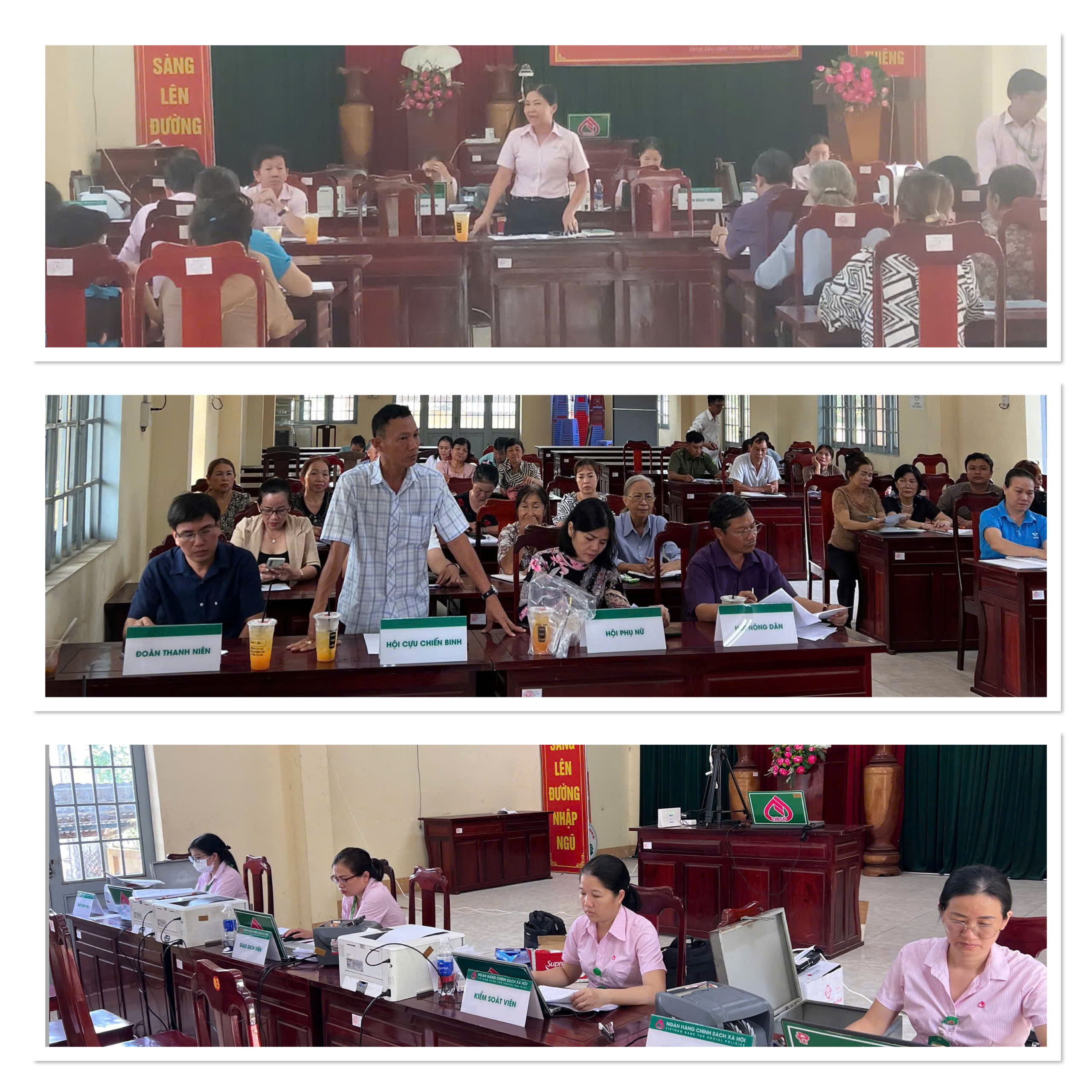 Lãnh đạo Ngân hàng Chính sách Xã hội tỉnh Đồng Nai thăm và làm việc tại Điểm giao dịch Hưng Lộc, xã Dầu Giây